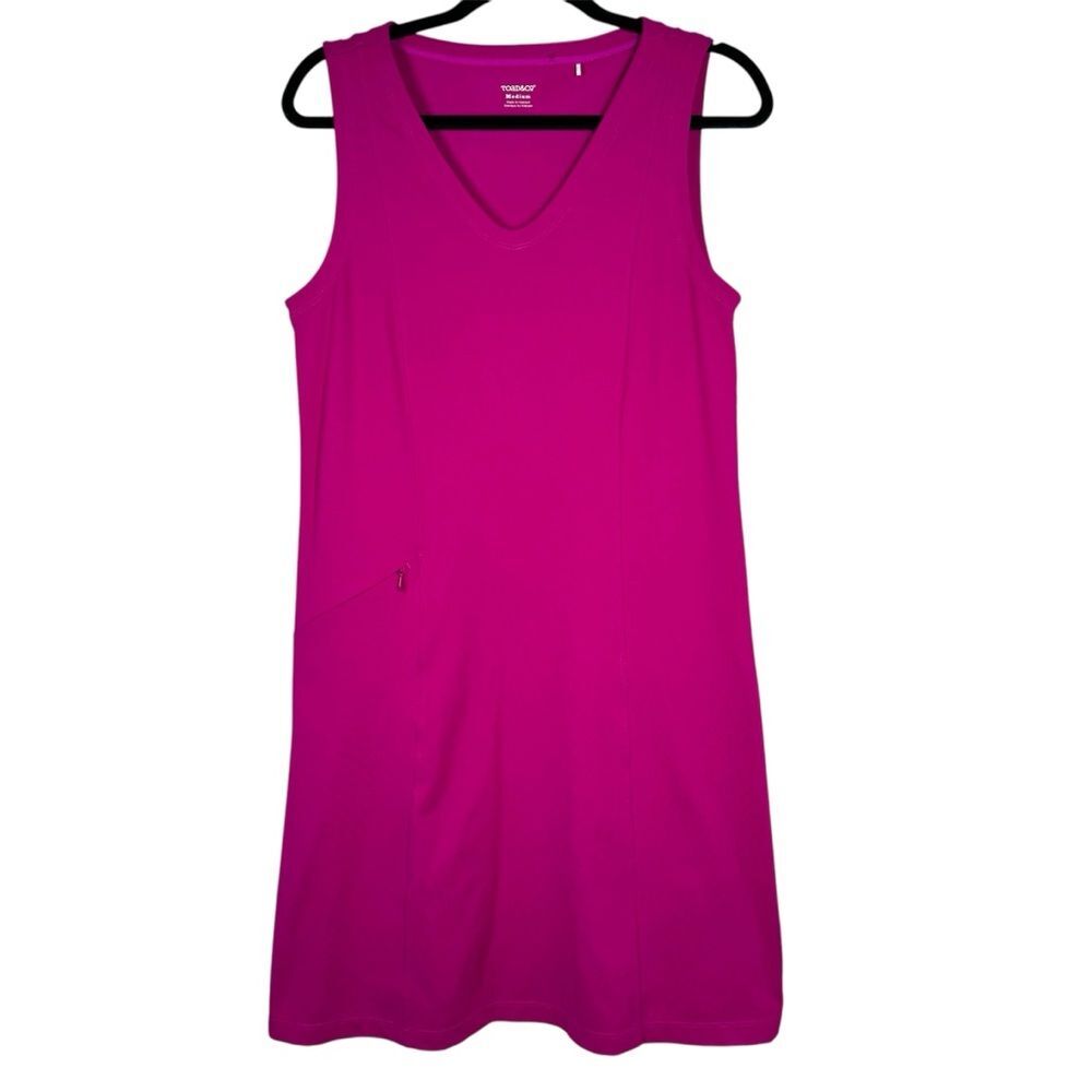 Toad&Co Tech Tomboy Sleeveless Dress Fuchsia Purple Pink Pocket Gorpcore Medium